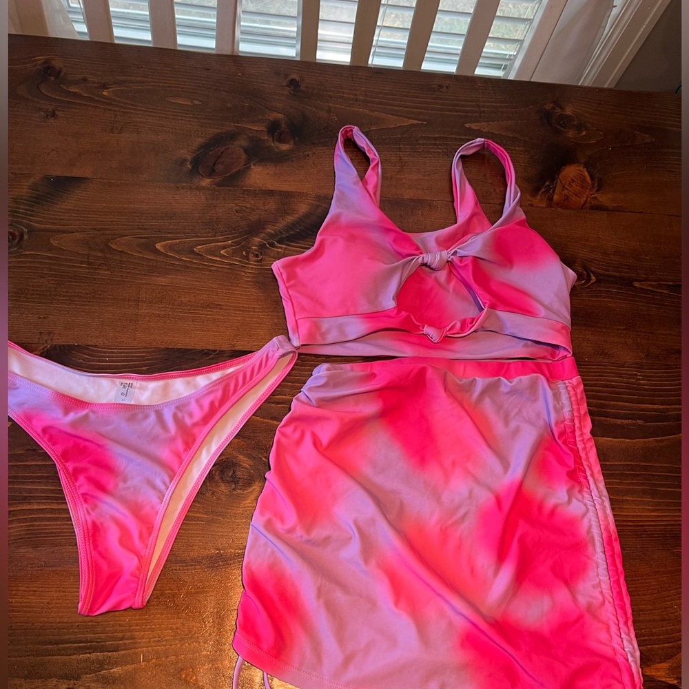 Pink & Purple 3 Piece Swim Set